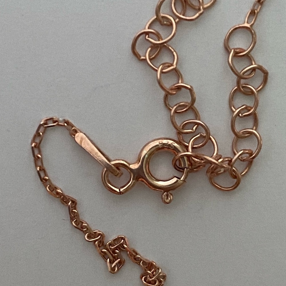 925 Silver angel wing necklace cz rose gold plated with big purple stone wings - Picture 6 of 7